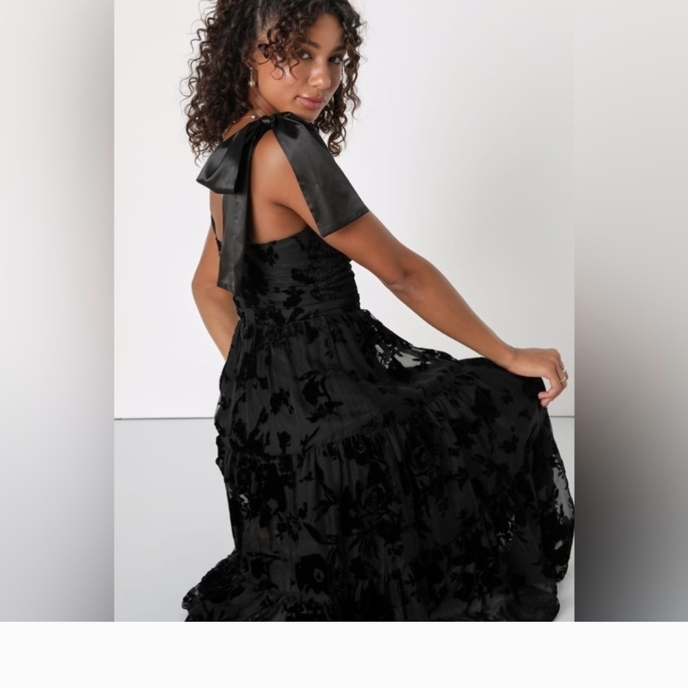 Lulu's Black Backless Midi Dress - Picture 2 of 3